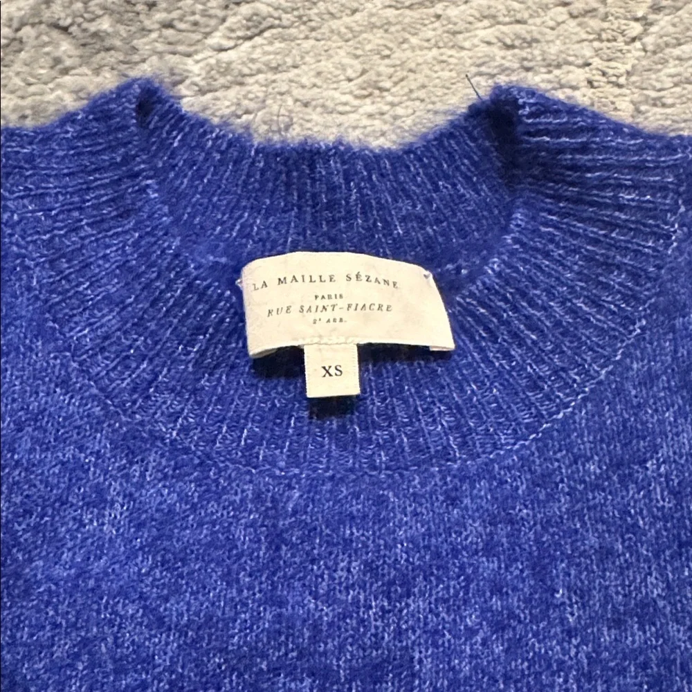 Sezane Royal Blue Crewneck Top - Picture 3 of 3
